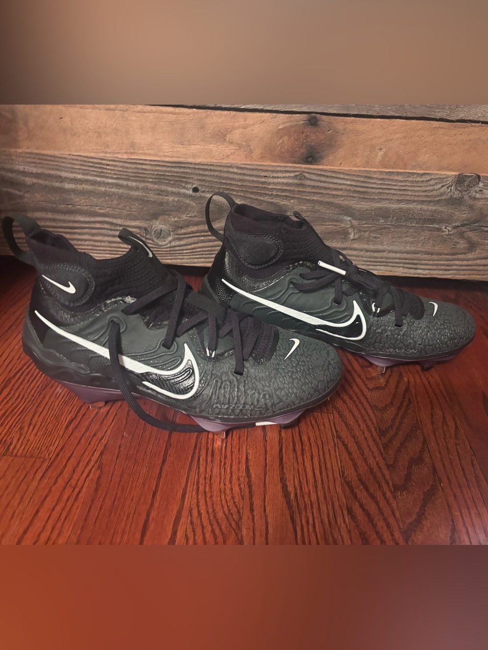 Nike Black & White Men's High-Top Athletic Cleats